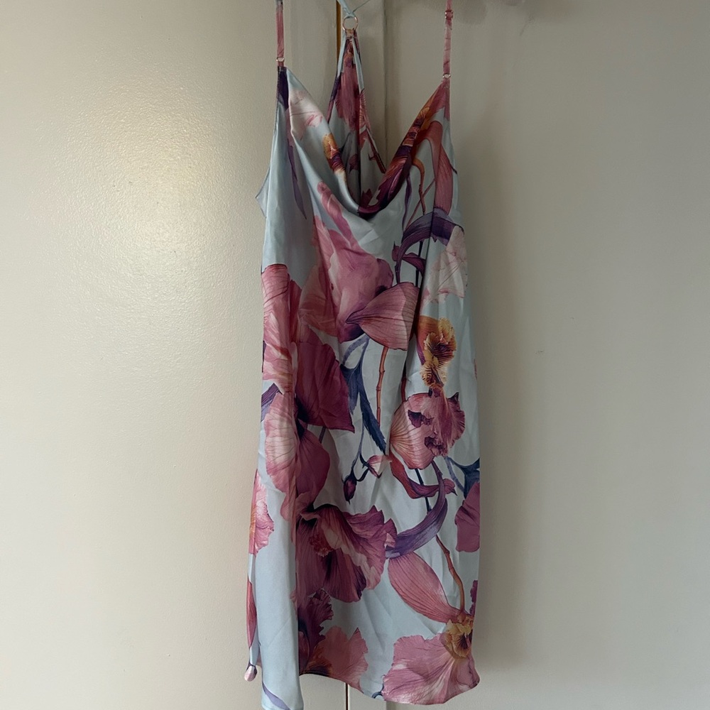 Floral Satin Slip Dress